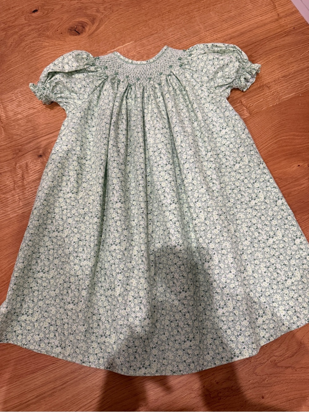 Orient Expressed Smocked Dress in Mint Floral - Picture 2 of 4